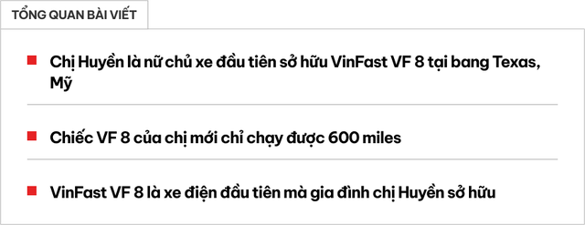 Người phụ nữ đầu tiên sở hữu VinFast VF 8 tại Texas: 'Muốn chứng minh xe của người Việt làm ra rất tốt' - Ảnh 1.