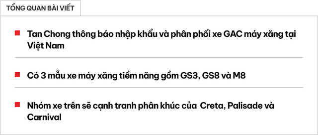 Hãng xe Trung Quốc GAC dễ mang loạt xe xăng này về cho khách Việt: Có SUV chung ‘mâm’ Palisade, Creta, minivan như Alphard - Ảnh 1.