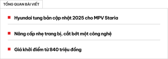 Hyundai Staria 2024 nâng cấp công nghệ nhưng loại bỏ tính năng an toàn quan trọng vì lý do này- Ảnh 1.