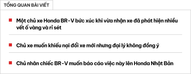 Vừa nhận Honda BR-V đã phát hiện hoen rỉ, chủ xe tại Vĩnh Phúc muốn đổi xe mới, hãng chỉ đồng ý thay phụ tùng và sơn lại- Ảnh 1.