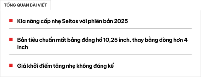 Kia Seltos 2025 ‘cắt’ màn hình lớn nhưng thêm tính năng mới, giá khởi điểm quy đổi từ 626 triệu đồng- Ảnh 1.