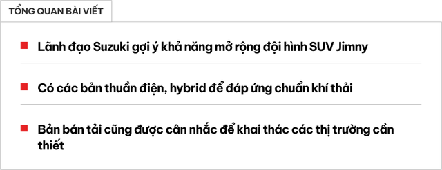 Suzuki Jimny sẽ có tùy chọn động cơ hybrid và thuần điện, thậm chí bổ sung bản bán tải- Ảnh 1.