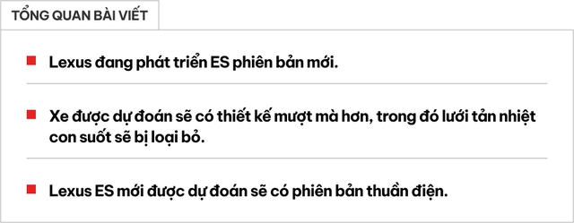 Lexus ES 2026: Gạt Bỏ Lưới Tản Nhiệt “Con Suốt” Để Chạy Điện Hoàn Toàn- Ảnh 1.