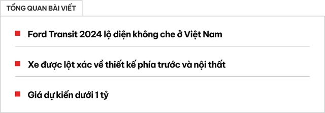 Ảnh thực tế nội, ngoại thất Ford Transit 2024 sắp ra mắt Việt Nam: Đèn kiểu Everest, bên trong xịn sò, màn hình kép như Mercedes- Ảnh 1.