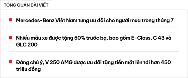 Loạt xe Mercedes-Benz giảm mạnh giá lăn bánh tháng 7: Dòng lắp ráp giảm trăm triệu, V-Class giảm kỷ lục hơn 450 triệu đồng- Ảnh 1.