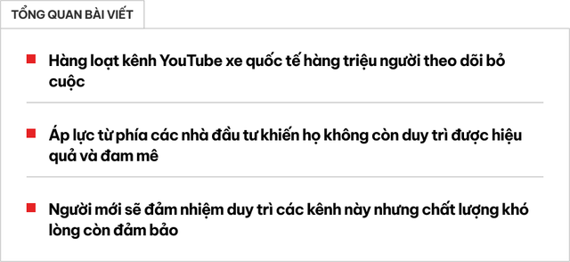 'Lục đục nội bộ', nhiều kênh YouTube lớn về xe tạm dừng hoạt động- Ảnh 1.