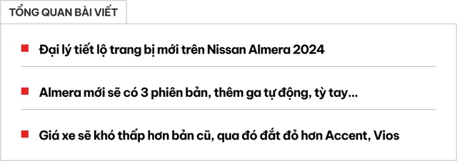 Nissan Almera 2024 sắp ra mắt Việt Nam lộ trang bị mới: Thêm Cruise Control, bệ tỳ tay từng bị phàn nàn, giá khó rẻ hơn Accent- Ảnh 1.