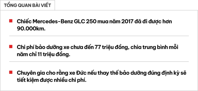 Dùng Mercedes-Benz GLC chỉ tốn 11 triệu bảo dưỡng/năm, chủ xe chia sẻ: 'Xe rất lành, không hỏng vặt như lời đồn'- Ảnh 1.