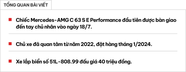 Giao Mercedes-AMG C 63 S E Performance đầu tiên ra biển tại Việt Nam, sales chia sẻ: ‘Khách thích từ năm 2022, chốt đặt trước ra mắt’- Ảnh 1.