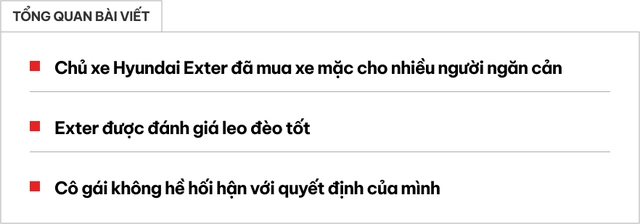 Nữ chủ xe đánh giá Hyundai Exter có thể về Việt Nam: SUV hạng A nhưng leo dốc mượt mà, 'quyết định sáng suốt nhất tôi từng có'- Ảnh 1.