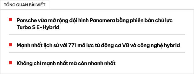 Porsche Panamera Turbo S E-Hybrid 2025 ra mắt: Bản mạnh nhất lịch sử, chiếc coupe nhanh nhất của hãng xe Đức- Ảnh 1.