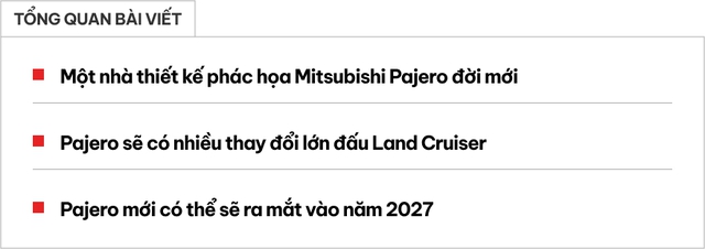 Mitsubishi Pajero đời mới mà trông như này thì Land Cruiser phải dè chừng: Dáng hầm hố, thiết kế sang hơn hẳn- Ảnh 1.