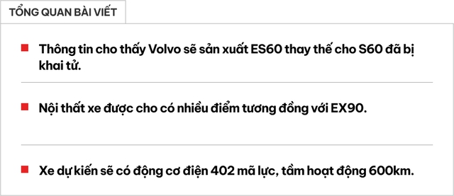 Volvo ES60 lộ thông tin: Mạnh hơn 400 mã lực, chạy 600km/lần sạc, đấu BYD Seal vừa ra mắt Việt Nam- Ảnh 1.