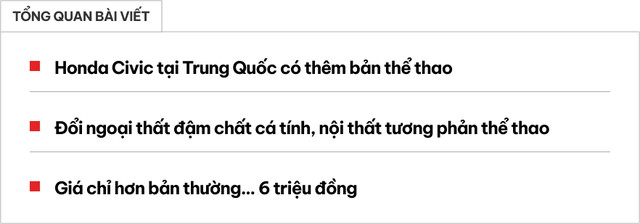 Fan Honda Civic thích phong cách thể thao có thể tham khảo bản này: Trông như xe đua, đắt hơn bản thường đúng 6 triệu đồng- Ảnh 1.