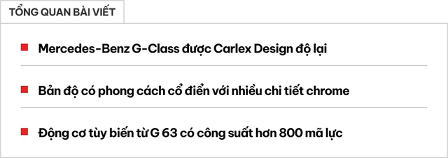 Bản độ ‘Mẹc G’ này dành cho chủ xe thích hoài cổ: Mạ chrome đủ mọi thứ, nội thất bọc toàn da, mạnh hơn 800 mã lực- Ảnh 1.