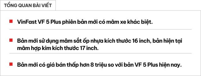 VinFast VF 5 Plus lộ bản mới: Giá thấp hơn 8 triệu đồng, mâm sắt cỡ nhỏ, phối màu sơn kiểu khác- Ảnh 1.