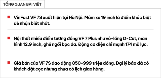 Ảnh thực tế VinFast VF 7S: Động cơ 174 mã lực, mâm khác dễ nhận biết, đại lý báo đã nhận cọc nhưng chưa có lịch giao hàng- Ảnh 1.