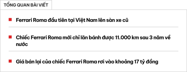 Ferrari Roma từng thuộc về đại gia Vũng Tàu một lần nữa tìm chủ mới: Giá đã hạ vẫn ở mức 17 tỷ, đủ mua 2 chiếc Maybach S 450 4MATIC mới- Ảnh 1.