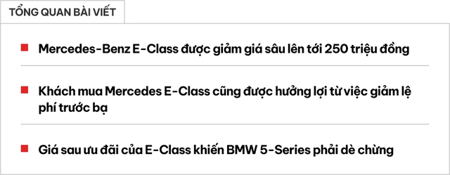 Mercedes-Benz chơi lớn: E-Class giảm giá tới 250 triệu, BMW 5-Series phải dè chừng- Ảnh 1.