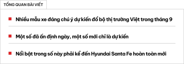 Loạt xe dự kiến ra mắt tháng 9 tại Việt Nam: Santa Fe, Triton lột xác hoàn toàn, dễ thành hàng ‘hot’ trong phân khúc- Ảnh 1.