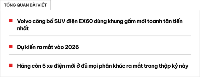 Volvo EX60 có thông tin ‘hot’ đầu tiên: Khung gầm tân tiến nhất, pin nhỏ mà khỏe, thêm lựa chọn cho người thích ‘XC60 chạy điện’- Ảnh 1.