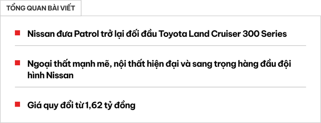 Nissan Patrol có thế hệ mới sau 14 năm, tham vọng đối đầu Toyota Land Cruiser 300- Ảnh 1.