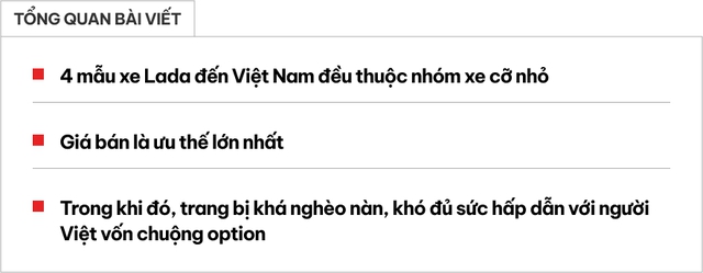 Bóc 4 xe Lada của Nga sắp vào Việt Nam: Granta đấu Attrage, Vesta cạnh tranh Vios, Niva và Niva Travel đối đầu Jimny bằng giá 'sốc', nhưng thiết kế, trang bị thì như đồ cổ- Ảnh 1. Bóc 4 xe Lada của Nga sắp vào Việt Nam: Granta đấu Attrage, Vesta cạnh tranh Vios, Niva và Niva Travel đối đầu Jimny bằng giá 'sốc', nhưng thiết kế, trang bị thì như đồ cổ- Ảnh 1.