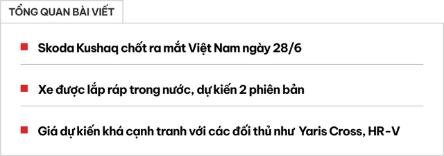 Skoda Kushaq - Đối thủ Yaris Cross chốt ra mắt Việt Nam cuối tuần này, dễ hot vì lắp ráp với giá dự kiến rẻ hơn- Ảnh 1. Skoda Kushaq - Đối thủ Yaris Cross chốt ra mắt Việt Nam cuối tuần này, dễ hot vì lắp ráp với giá dự kiến rẻ hơn- Ảnh 1.