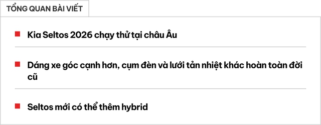 Kia Seltos 2026 tiếp tục lộ trên đường với dáng góc cạnh như Carnival, đèn LED phân tầng, mâm mới, thiết kế dễ gây 'wow'- Ảnh 1. Kia Seltos 2026 tiếp tục lộ trên đường với dáng góc cạnh như Carnival, đèn LED phân tầng, mâm mới, thiết kế dễ gây 'wow'- Ảnh 1.