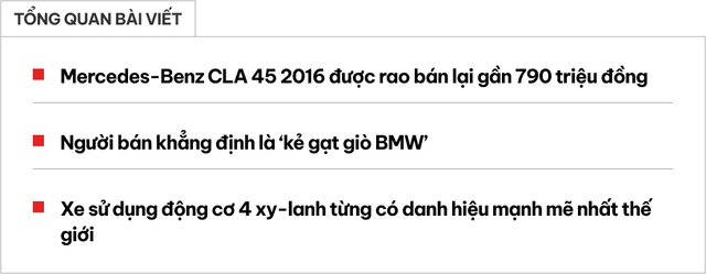 Rao Mercedes-AMG CLA 45 giá chưa đến 800 triệu đồng, người bán chia sẻ: ‘Civic nghe là lạnh sống lưng’- Ảnh 1.