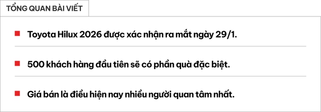Toyota Hilux chốt ra mắt ngày 29/1: Máy dầu 2.8L mạnh ngang Ranger, nội thất như Prado, có ADAS, chỉ chờ giá tốt- Ảnh 1. Toyota Hilux chốt ra mắt ngày 29/1: Máy dầu 2.8L mạnh ngang Ranger, nội thất như Prado, có ADAS, chỉ chờ giá tốt- Ảnh 1.