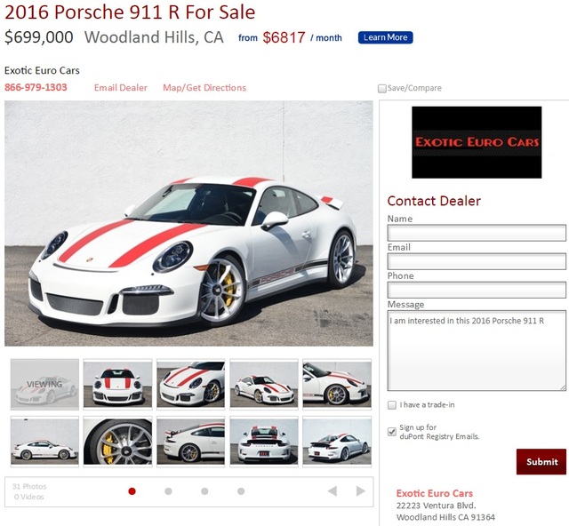 Xe thể thao Porsche 911 R bị làm giá ở nhiều nơi trên thế giới - Ảnh 3.