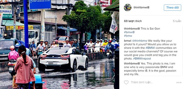 Hình ảnh BMW i8 lội nước tại Sài Gòn gây xôn xao trên mạng xã hội nước ngoài - Ảnh 2.