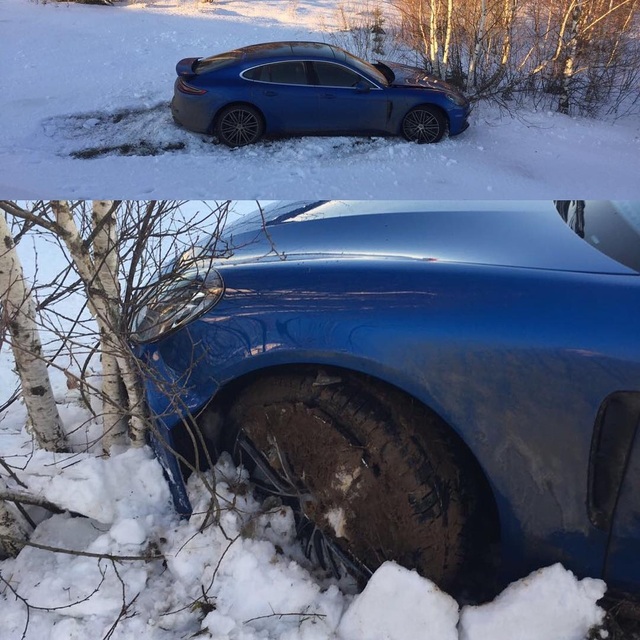 
Hình ảnh hiện trường vụ tai nạn đầu tiên của Porsche Panamera 2017 được đăng lên mạng xã hội.
