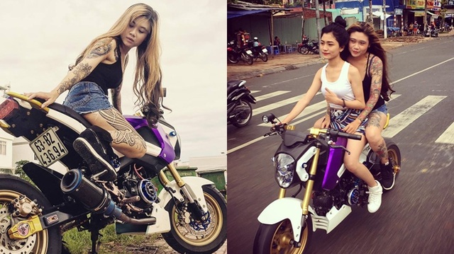 Xôn xao hot girl Tiền Giang chạy Honda MSX 125 "độ" không mũ bảo hiểm trên phố