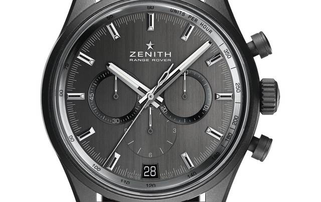 
Bề mặt của chiếc đồng hồ Zenith El Primero Range Rover Special Edition.
