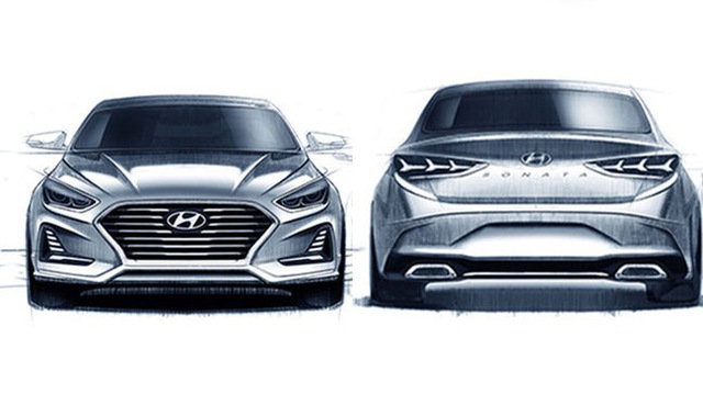 Sedan cỡ trung Hyundai Sonata 2018 lần đầu tiên hiện nguyên hình - Ảnh 2.