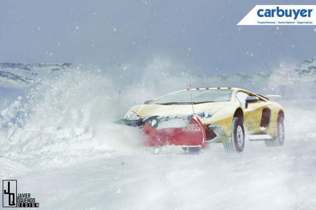 Lamborghini Aventador trở thành máy dọn tuyết và các bản độ dị hợm cho mùa đông - Ảnh 5.