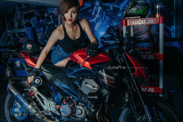 Nữ biker Việt khoe dáng cùng Kawasaki trong gara - Ảnh 7.