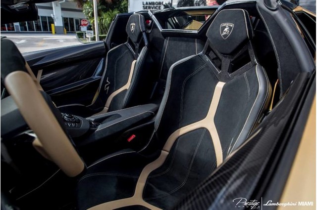 Vẻ đẹp siêu xe hàng hiếm Lamborghini Aventador SV Roadster màu vàng đồng - Ảnh 13.