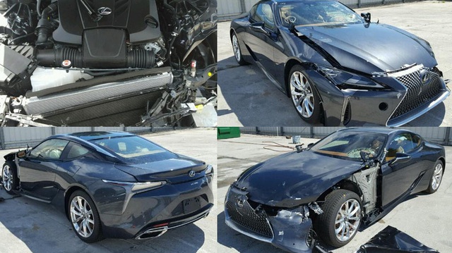 Đây có lẽ là chiếc xe sang Lexus LC500 2018 đầu tiên gặp nạn trên toàn thế giới
