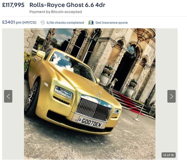 Chủ Rolls-Royce Ghost hàng độc đổi xe lấy Bitcoin - Ảnh 1.
