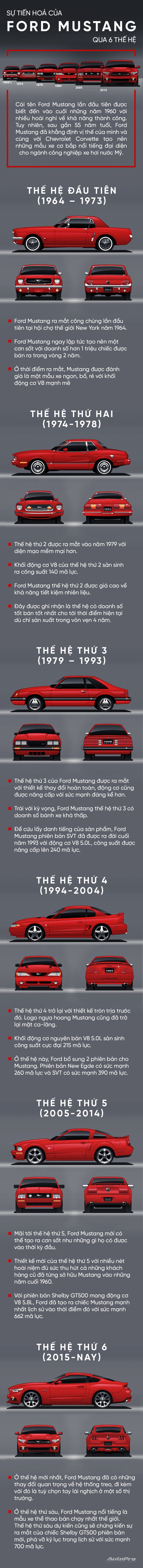 Nhìn lại 6 màn lột xác lịch sử làm nên thương hiệu Ford Mustang - Ảnh 1.
