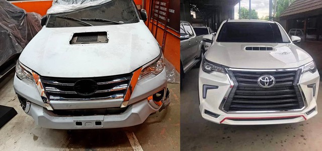 Dân chơi lột xác Toyota Hilux thành Fortuner bán tải, độ cả theo kiểu Lexus LX570 - Ảnh 1.