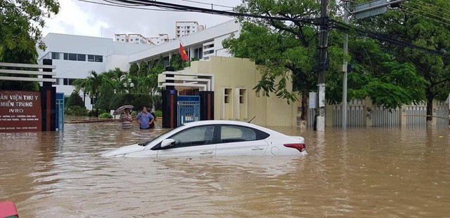 Chùm ảnh ngập lụt kinh hoàng ở TP. Nha Trang: Ô tô bơi như tàu ngầm, đồ vật trong nhà chìm dưới biển nước - Ảnh 5.
