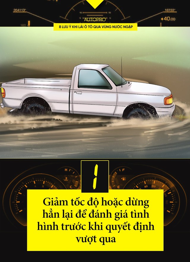 8 lưu ý khi lái xe ô tô qua nước ngập - Ảnh 1.
