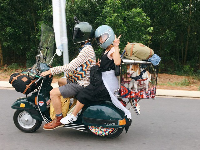 Chàng trai Sài Gòn chế lồng trên xe Vespa cho thú cưng đi phượt đã đời - Ảnh 3.