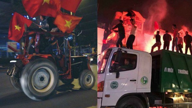 CĐV Việt Nam siêu ngầu, mang cả xe lu, xe kéo "đi bão" sau chiến thắng lịch sử