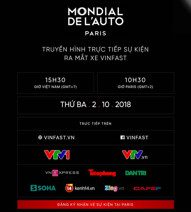VinFast đổi giao diện hoành tráng, cập nhật lịch livestream màn ra mắt lịch sử tại Paris Motor Show 2018 - Ảnh 4.