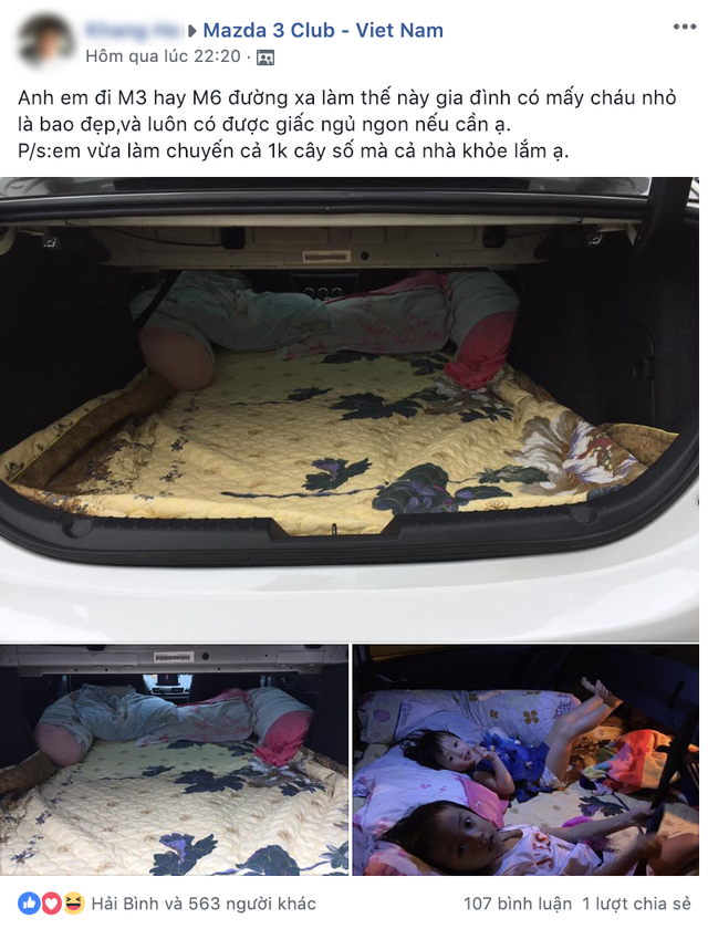 Chủ xe Mazda3 thông khoang hành lý và hành khách làm giường ngủ: Hiểu đúng để cả nhà du lịch an toàn - Ảnh 1.